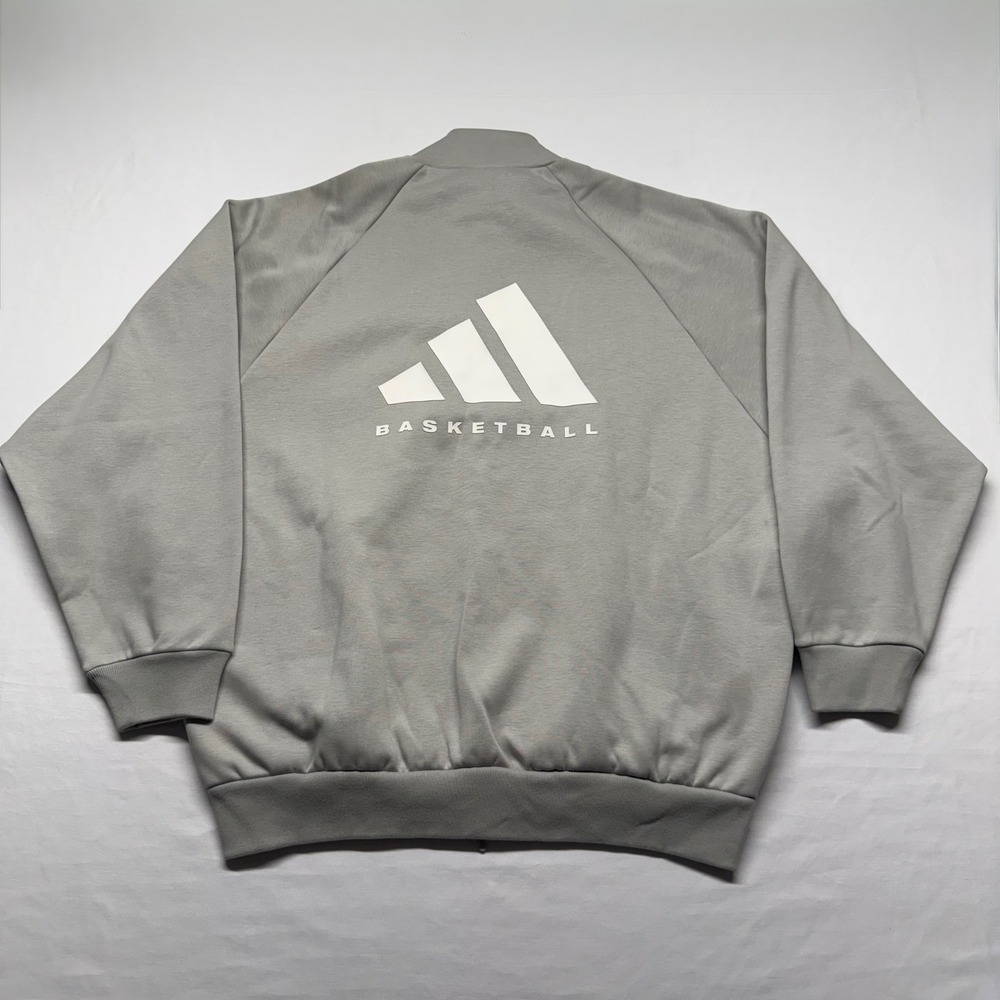 adidas Basketball Track Jacket M Sage Green Mens Oversized Full Zip HN9269